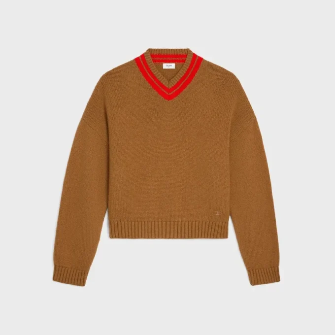 Maglione con scollo a V in cashmere Maglione con scollo a V in cashmere