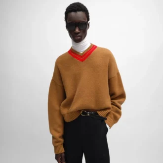Maglione con scollo a V in cashmere
