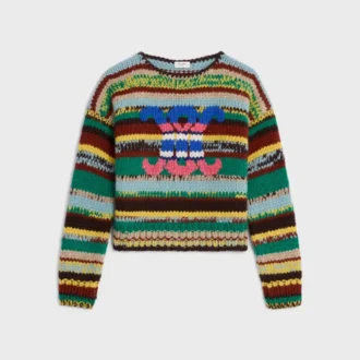 Maglione girocollo in alpaca Mouline e lana