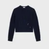 Maglione girocollo in cashmere a catena Maglione girocollo in cashmere a catena
