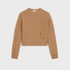 Maglione girocollo in cashmere a catena Maglione girocollo in cashmere a catena
