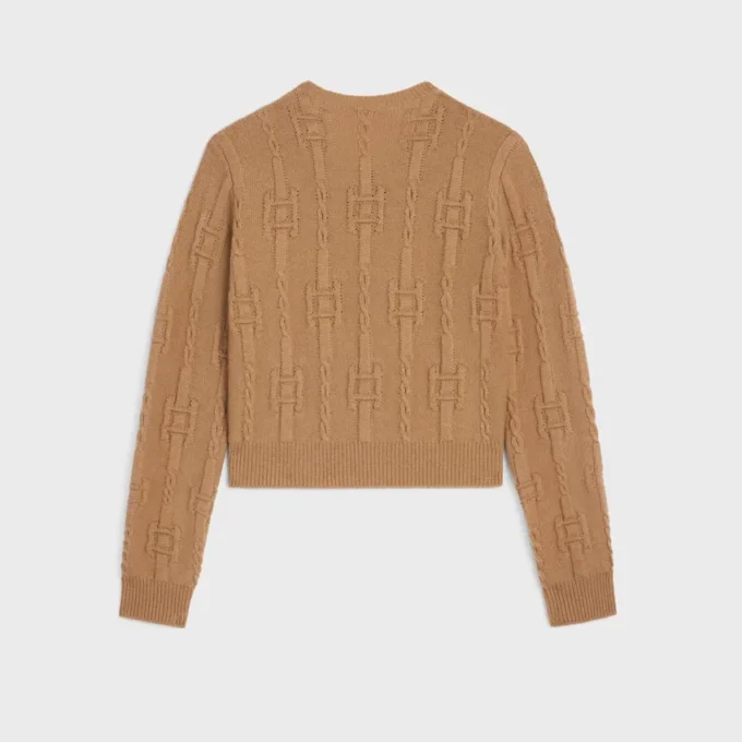Maglione girocollo in cashmere a catena Maglione girocollo in cashmere a catena