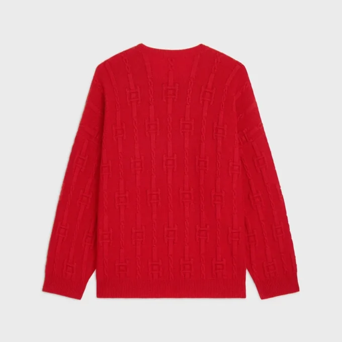 Maglione girocollo in cashmere a catena Maglione girocollo in cashmere a catena