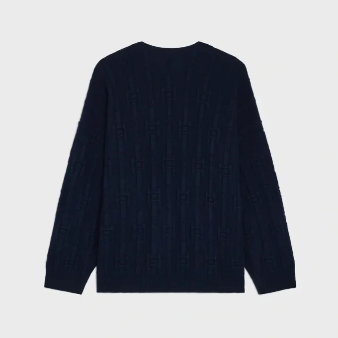 Maglione girocollo in cashmere a catena Maglione girocollo in cashmere a catena