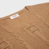 Maglione girocollo in cashmere a catena Maglione girocollo in cashmere a catena