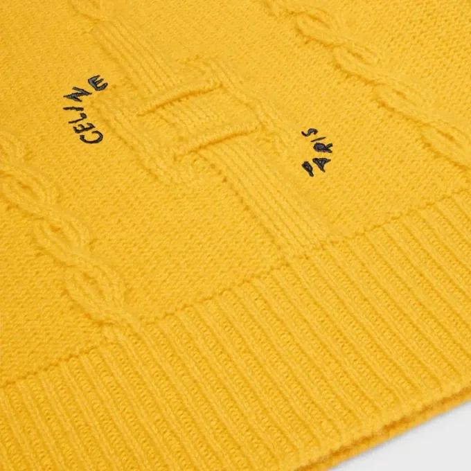 Maglione girocollo in cashmere a catena Maglione girocollo in cashmere a catena