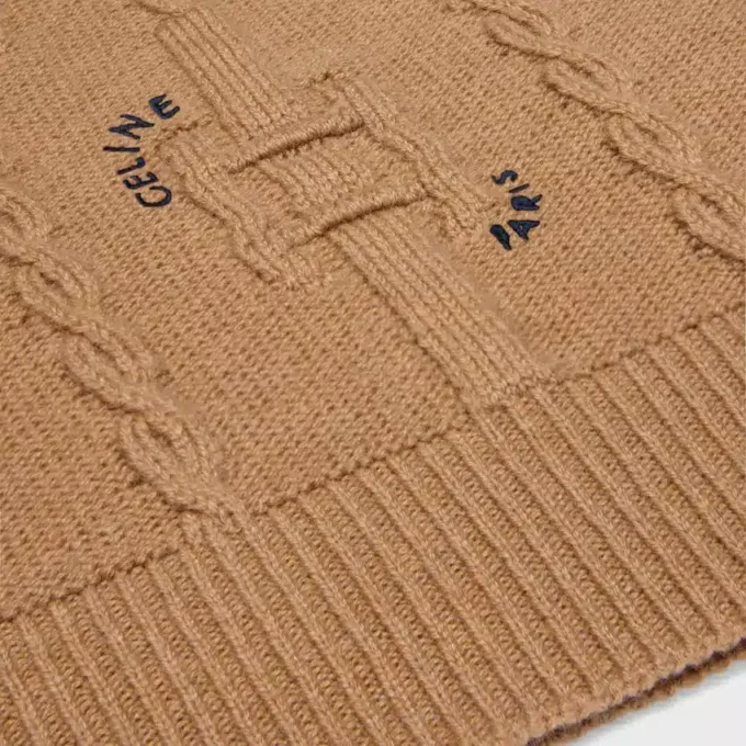Maglione girocollo in cashmere a catena Maglione girocollo in cashmere a catena