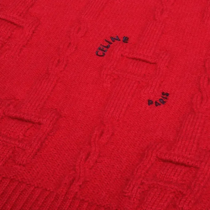 Maglione girocollo in cashmere a catena Maglione girocollo in cashmere a catena