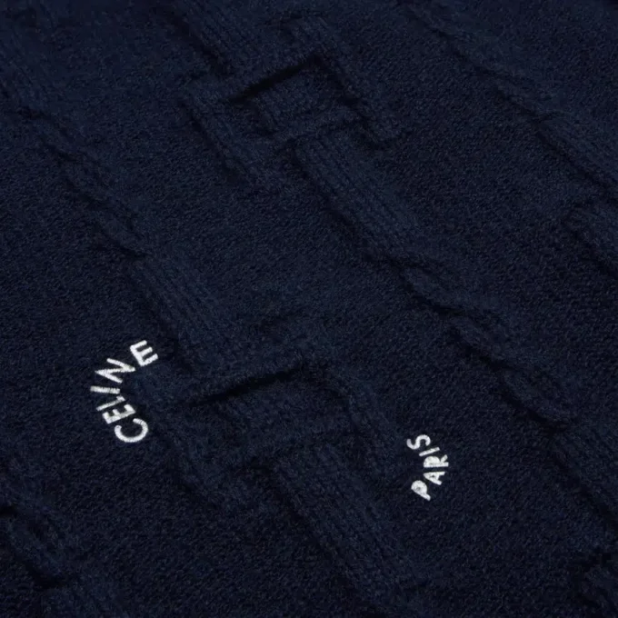 Maglione girocollo in cashmere a catena Maglione girocollo in cashmere a catena
