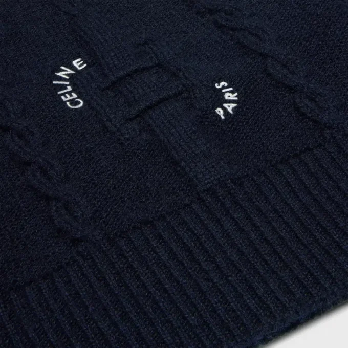 Maglione girocollo in cashmere a catena Maglione girocollo in cashmere a catena