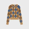 Maglione girocollo in lana con motivo Argyle Maglione girocollo in lana con motivo Argyle