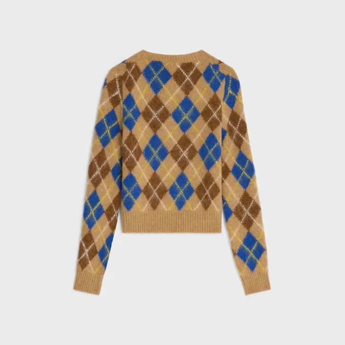 Maglione girocollo in lana con motivo Argyle Maglione girocollo in lana con motivo Argyle