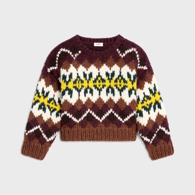 Maglione girocollo in lana Fair Isle Maglione girocollo in lana Fair Isle