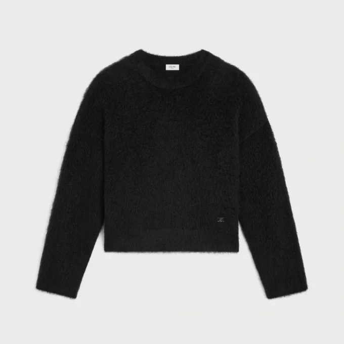 Maglione girocollo in mohair spazzolato Maglione girocollo in mohair spazzolato