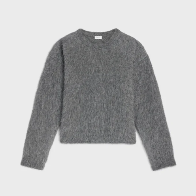 Maglione girocollo in mohair spazzolato Maglione girocollo in mohair spazzolato