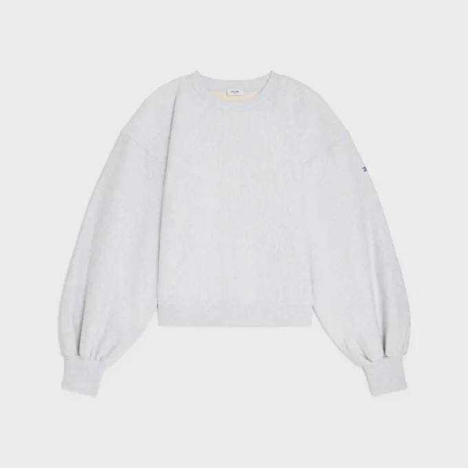Maglione oversize a girocollo in felpa di cotone Maglione oversize a girocollo in felpa di cotone