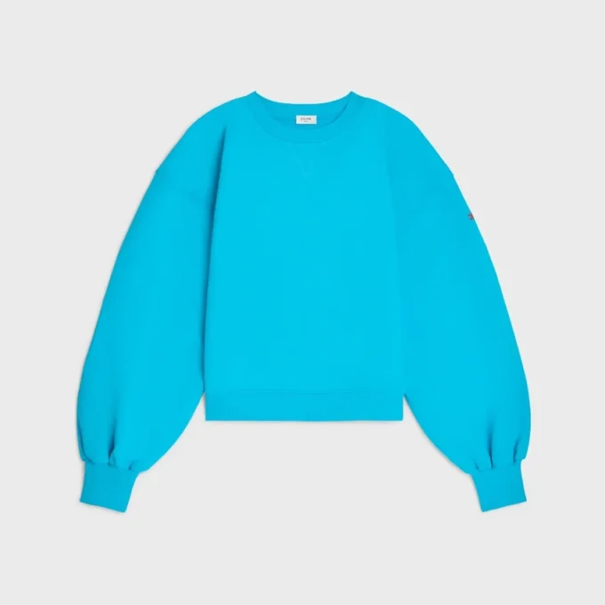 Maglione oversize a girocollo in felpa di cotone Maglione oversize a girocollo in felpa di cotone