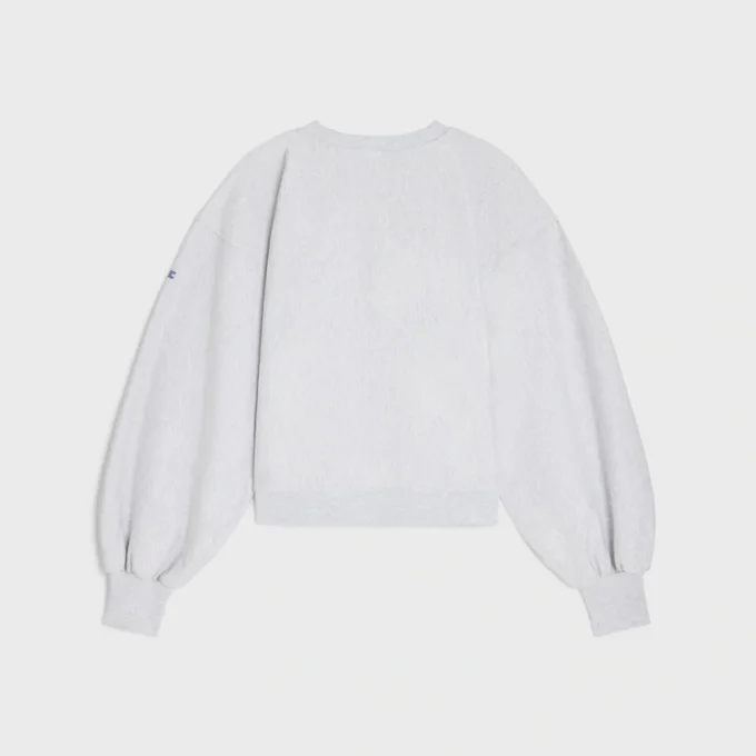 Maglione oversize a girocollo in felpa di cotone Maglione oversize a girocollo in felpa di cotone