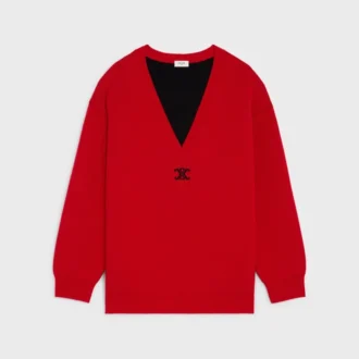 Maglione oversize con scollo a V in cashmere