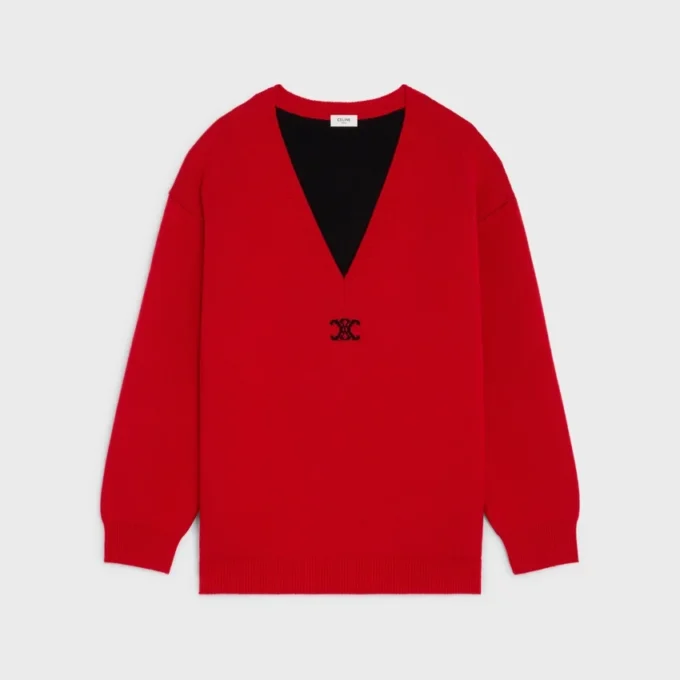 Maglione oversize con scollo a V in cashmere Maglione oversize con scollo a V in cashmere