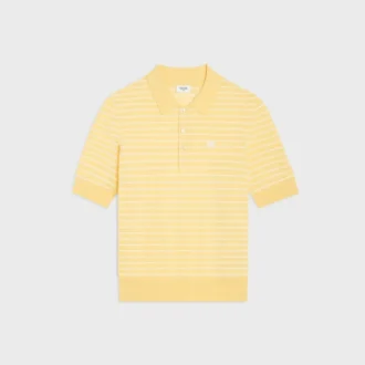 Maglione polo a maniche corte in cotone pregiato