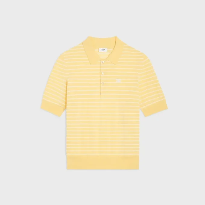 Maglione polo a maniche corte in cotone pregiato Maglione polo a maniche corte in cotone pregiato
