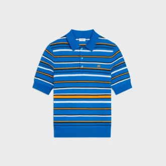 Maglione polo a maniche corte in cotone pregiato Maglione polo a maniche corte in cotone pregiato