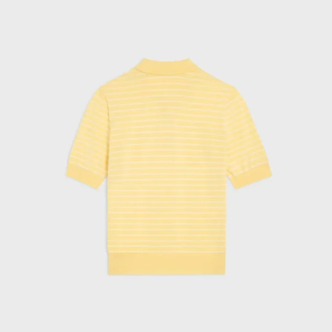 Maglione polo a maniche corte in cotone pregiato Maglione polo a maniche corte in cotone pregiato