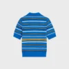 Maglione polo a maniche corte in cotone pregiato