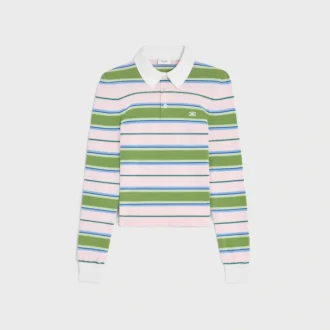 Maglione polo in cotone a righe