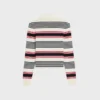 Maglione polo in cotone a righe
