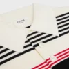 Maglione polo in cotone a righe