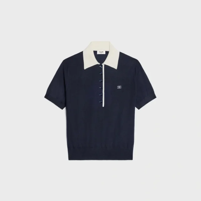 Maglione polo in fine cashmere e seta Maglione polo in fine cashmere e seta