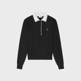 Maglione polo in fine cashmere e seta