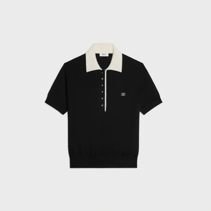 Maglione polo in fine cashmere e seta Maglione polo in fine cashmere e seta