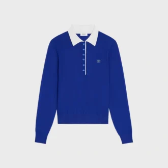 Maglione polo in fine cashmere e seta