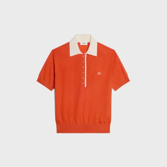 Maglione polo in fine cashmere e seta Maglione polo in fine cashmere e seta