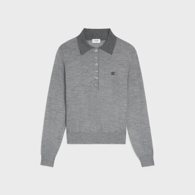 Maglione polo in fine cashmere e seta Maglione polo in fine cashmere e seta