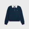 Maglione polo in lana a righe Maglione polo in lana a righe