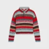 Maglione polo in moulé di alpaca e lana Maglione polo in moulé di alpaca e lana