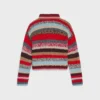Maglione polo in moulé di alpaca e lana Maglione polo in moulé di alpaca e lana