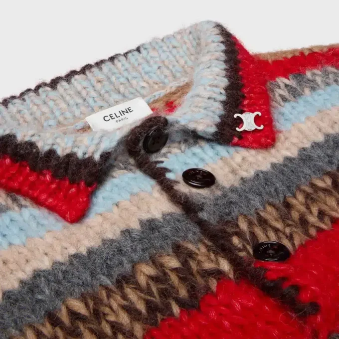 Maglione polo in moulé di alpaca e lana Maglione polo in moulé di alpaca e lana