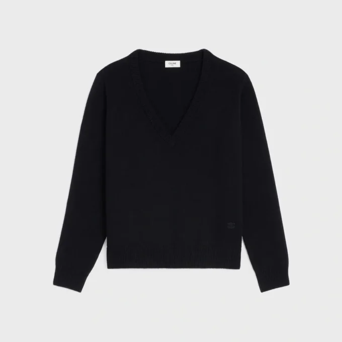 Maglione Triomphe con scollo a V in cashmere Heritage Maglione Triomphe con scollo a V in cashmere Heritage