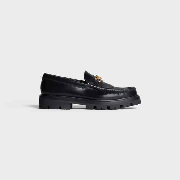 Margaret Loafer con Triomphe in pelle di toro lucida Margaret Loafer con Triomphe in pelle di toro lucida