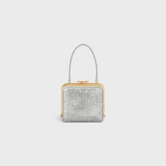 Minaudière CELINE Lana in pelle di vitello scamosciata con strass Minaudière CELINE Lana in pelle di vitello scamosciata con strass