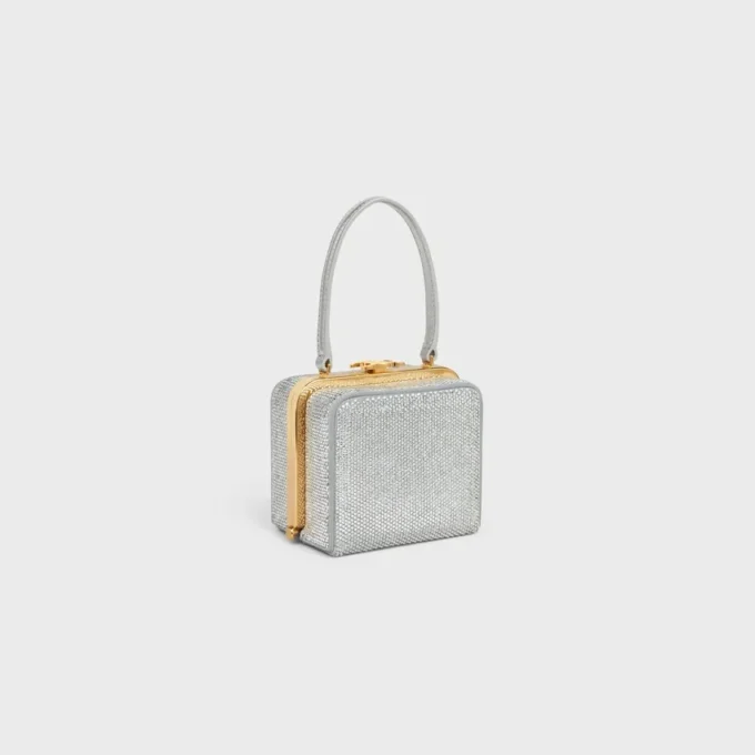 Minaudière CELINE Lana in pelle di vitello scamosciata con strass