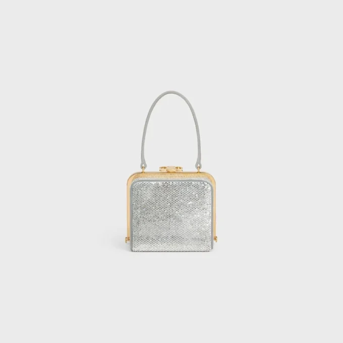 Minaudière CELINE Lana in pelle di vitello scamosciata con strass