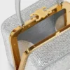 Minaudière CELINE Lana in pelle di vitello scamosciata con strass