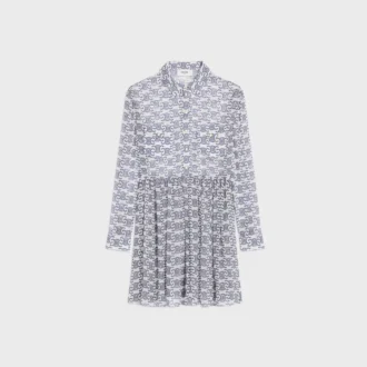 Mini abito camicia in crepé di seta