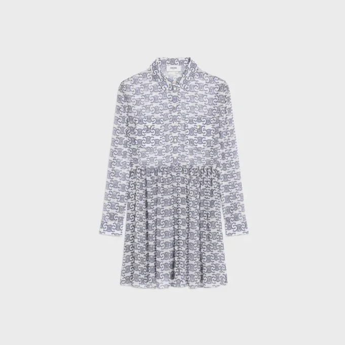 Mini abito camicia in crepé di seta Mini abito camicia in crepé di seta